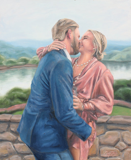 Engagement Portrait 18x24 oil on panel 2